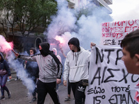 Students, educational associations and members of the Thessaloniki Students' Coordination Committee demonstrate about the problems in second...