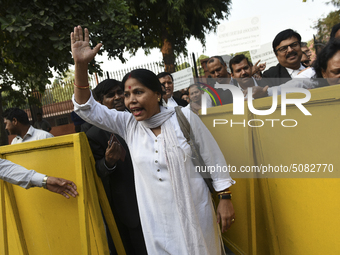 Lawyers march towards India Gate from the Supreme Court premises as they protest against Delhi Police on 4 November 2019 in New Delhi, India...