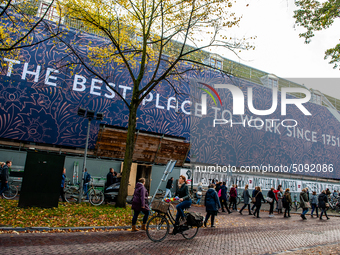 A very big banner can be seen it on a wall during the massive teachers demonstration that took place in The Hague, on November 6th, 2019. (