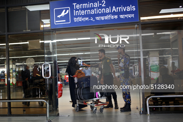 Women Migrant workers seen returning from Saudi Arabia at Hazrat Shahjalal International Airport in Dhaka, Bangladesh on 15 November  2019....