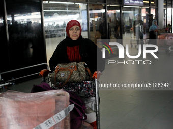 Women Migrant workers seen returning from Saudi Arabia at Hazrat Shahjalal International Airport in Dhaka, Bangladesh on 15 November  2019....