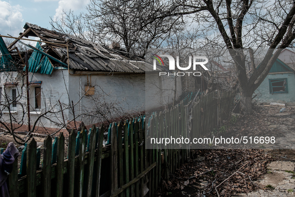 Walking in Krasnogorovka is walking amoung a tragedy of houses damage by the recent shelling from the separatist side.
On April 6 2015, we...