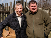 On the left, Pastor Vladimir Priadka of the Kovcheg protestant church in Krasnogorovka posing with pastor Ivanov. On April 6 2015, we visit...