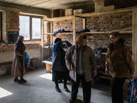 Room inside the protestant church, were the clothes that pastor Ivanov and others bring, are stock and distributed to the local population....