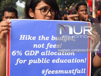 Students, Alumni of  Jawaharlal Nehru University  (JNU) at the part in the a protest rally against Center Modi Goverment apple to the Save P...