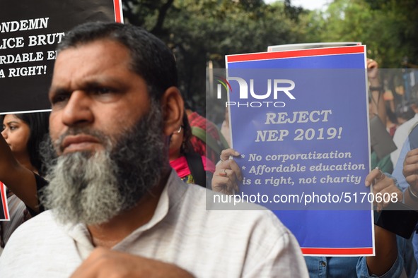 Students, Alumni of  Jawaharlal Nehru University  (JNU) at the part in the a protest rally against Center Modi Goverment apple to the Save P...