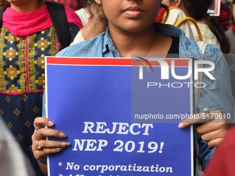 Students, Alumni of  Jawaharlal Nehru University  (JNU) at the part in the a protest rally against Center Modi Goverment apple to the Save P...