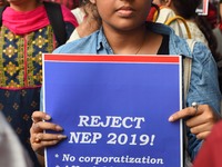 Students, Alumni of  Jawaharlal Nehru University  (JNU) at the part in the a protest rally against Center Modi Goverment apple to the Save P...