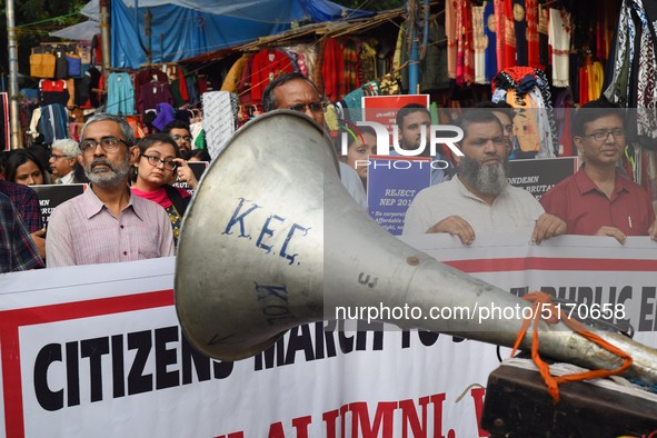 Students, Alumni of  Jawaharlal Nehru University  (JNU) at the part in the a protest rally against Center Modi Goverment apple to the Save P...