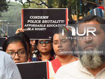 Students, Alumni of  Jawaharlal Nehru University  (JNU) at the part in the a protest rally against Center Modi Goverment apple to the Save P...