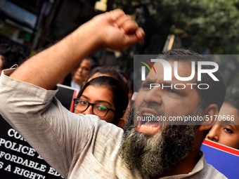 Students, Alumni of  Jawaharlal Nehru University  (JNU) at the part in the a protest rally against Center Modi Goverment apple to the Save P...