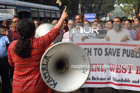 Students, Alumni of  Jawaharlal Nehru University  (JNU) at the part in the a protest rally against Center Modi Goverment apple to the Save P...