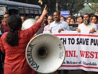 Students, Alumni of  Jawaharlal Nehru University  (JNU) at the part in the a protest rally against Center Modi Goverment apple to the Save P...