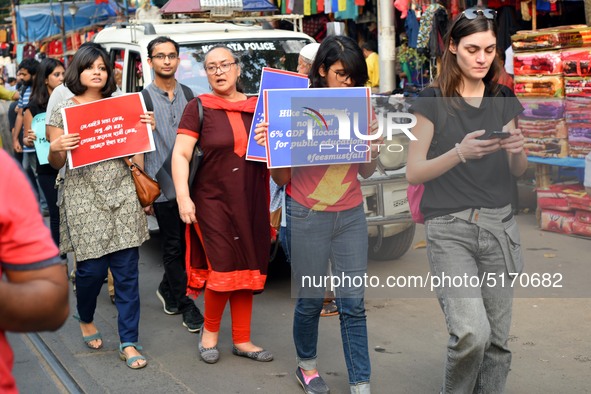 Students, Alumni of  Jawaharlal Nehru University  (JNU) at the part in the a protest rally against Center Modi Goverment apple to the Save P...