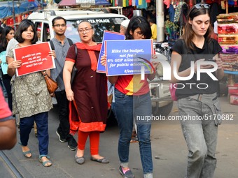 Students, Alumni of  Jawaharlal Nehru University  (JNU) at the part in the a protest rally against Center Modi Goverment apple to the Save P...