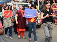 Students, Alumni of  Jawaharlal Nehru University  (JNU) at the part in the a protest rally against Center Modi Goverment apple to the Save P...