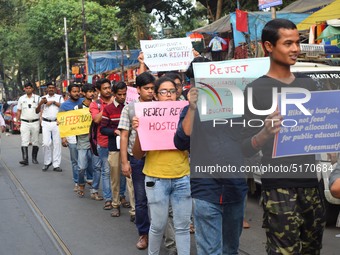 Students, Alumni of  Jawaharlal Nehru University  (JNU) at the part in the a protest rally against Center Modi Goverment apple to the Save P...