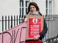 Higher and further education staff and students take part in a rally at University College London (UCL) campus in support of university staf...