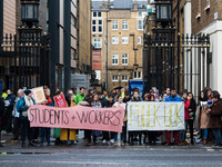 Higher and further education staff and students take part in a rally at University College London (UCL) campus in support of university staf...