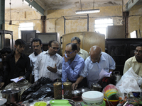 Customers seeing and debating on items put up for auction during the Auction at The Russell Exchange on 5th April , 2015 in Kolkata, India....