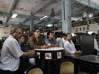 Customers lined up to bid for the furniture auction at The Russell Exchange on 5th April , 2015 in Kolkata, India. The Russell Exchange loca...