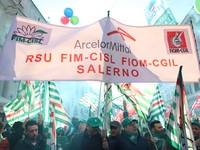 Hundreds of ex-Ilva workers from Taranto protest in Piazza Santi Apostoli in Rome, Italy, on 10 September 2019. The goal is to reach an agre...