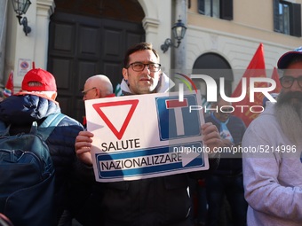 Hundreds of ex-Ilva workers from Taranto protest in Piazza Santi Apostoli in Rome, Italy, on 10 September 2019. The goal is to reach an agre...