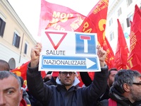 Hundreds of ex-Ilva workers from Taranto protest in Piazza Santi Apostoli in Rome, Italy, on 10 September 2019. The goal is to reach an agre...