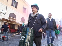 Hundreds of ex-Ilva workers from Taranto protest in Piazza Santi Apostoli in Rome, Italy, on 10 September 2019. The goal is to reach an agre...