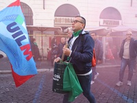 Hundreds of ex-Ilva workers from Taranto protest in Piazza Santi Apostoli in Rome, Italy, on 10 September 2019. The goal is to reach an agre...