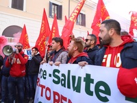 Hundreds of ex-Ilva workers from Taranto protest in Piazza Santi Apostoli in Rome, Italy, on 10 September 2019. The goal is to reach an agre...