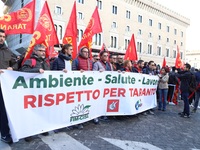 Hundreds of ex-Ilva workers from Taranto protest in Piazza Santi Apostoli in Rome, Italy, on 10 September 2019. The goal is to reach an agre...