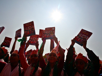 Bangladeshi Students receive free textbooks from government to celebrate on the first day of the New Year in Dhaka on January 1, 2020. The B...