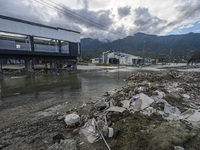 View of buildings damaged by the tsunami on Kampung Lere Beach, Palu Bay, Central Sulawesi, Indonesia on January 9, 2020. The local governme...