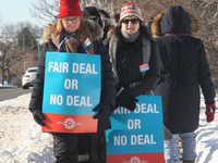 Ontario public elementary school teachers picket while striking on January 20, 2020 in Toronto, Ontario, Canada. All four major teachers uni...