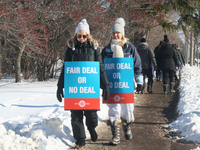 Ontario public elementary school teachers picket while striking on January 20, 2020 in Toronto, Ontario, Canada. All four major teachers uni...