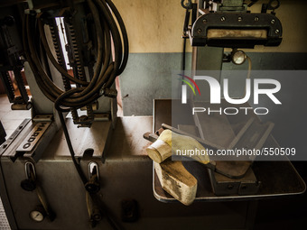 Prosthetic foot in the Bombuaka workshop of prostheses, Togo (