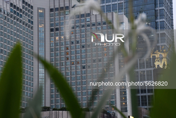 One of the hotels in the Indonesian Roundabout participated in opening a window forming a heart to From Jakarta With Love in Jakarta, On Apr...