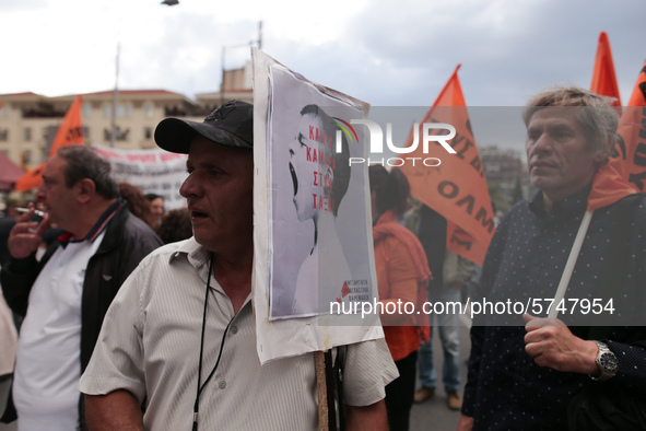 Teachers and students take part in a protest march against the new education multi-bill, in Thessaloniki, Greece, on 1 June 2020. 