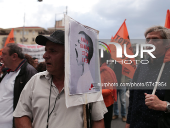 Teachers and students take part in a protest march against the new education multi-bill, in Thessaloniki, Greece, on 1 June 2020. (