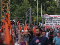 Teachers and students take part in a protest march against the new education multi-bill, in Thessaloniki, Greece, on 1 June 2020. (