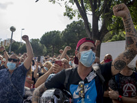 Employees from NISSAN and subcontractors fill a Renault dealership with signs and cut off the access motorway to Barcelona protest in Barcel...