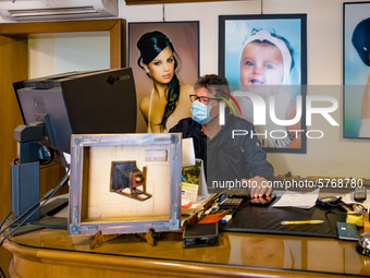 A studio photographer at work in Molfetta, Italy  on 8 June 2020.
The work of the studio photographers, after the pandemic, unlike the othe...