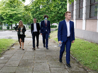 A group of young adults attend the final graduation exams, called maturity exams in the First General Education High School (I Liceum Ogolno...