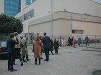 Students of the 12th high school are waiting for entry for the matura exam during pandemic on June 9, 2020 in Wroclaw, Poland. (