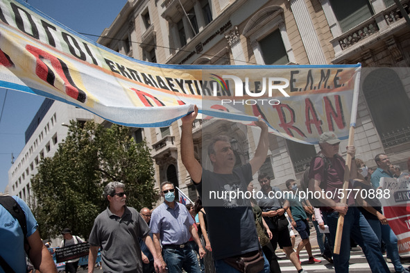Protest by teachers and students against the new education multi-bill in Athens, Greece on June 9, 2020. 