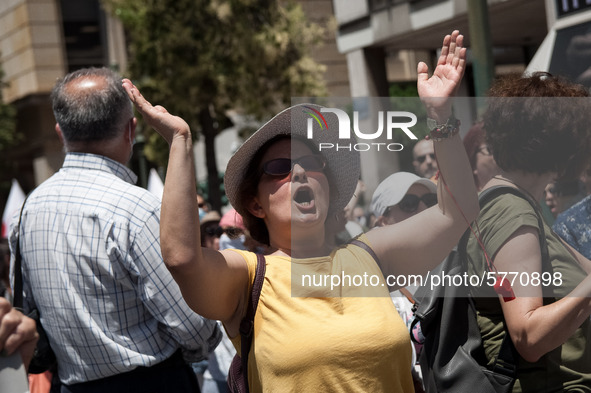Protest by teachers and students against the new education multi-bill in Athens, Greece on June 9, 2020. 