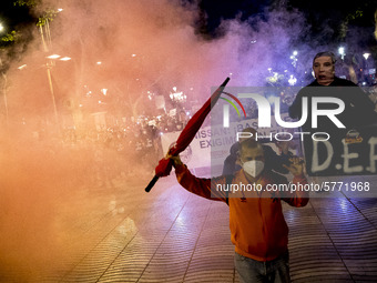 Workers and relatives of NISSAN and the multinational's subsidiary companies are protesting in the streets of Barcelona against the closure...