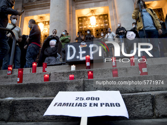 Workers and relatives of NISSAN and the multinational's subsidiary companies are protesting in the streets of Barcelona against the closure...