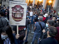 Workers and relatives of NISSAN and the multinational's subsidiary companies are protesting in the streets of Barcelona against the closure...